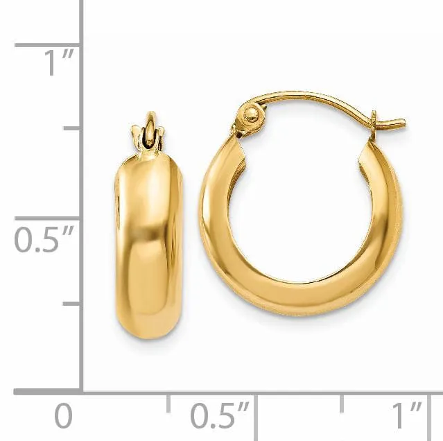 14k Yellow Gold 4.75MM Hoop Earrings