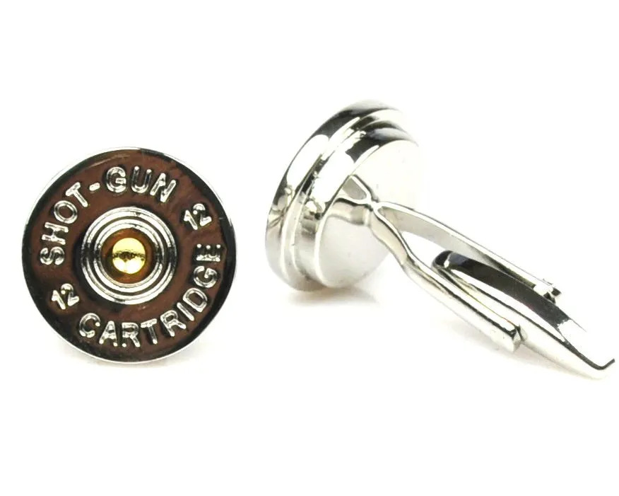 2 Tone Shotgun Cartridge Cap Cufflinks