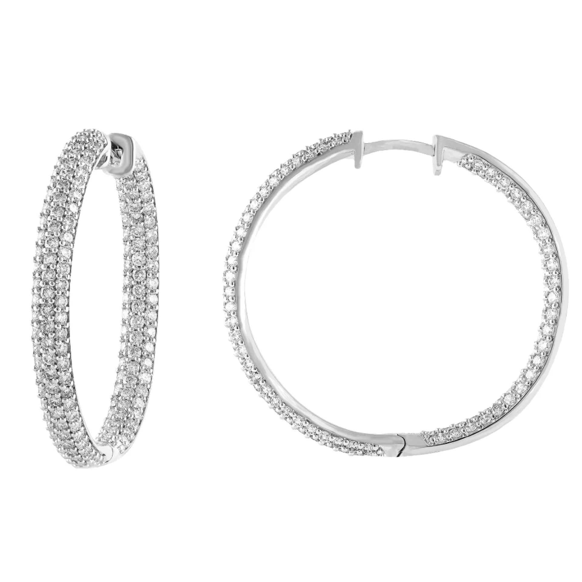 3ctw Lab Grown Diamond In & Out Hoops