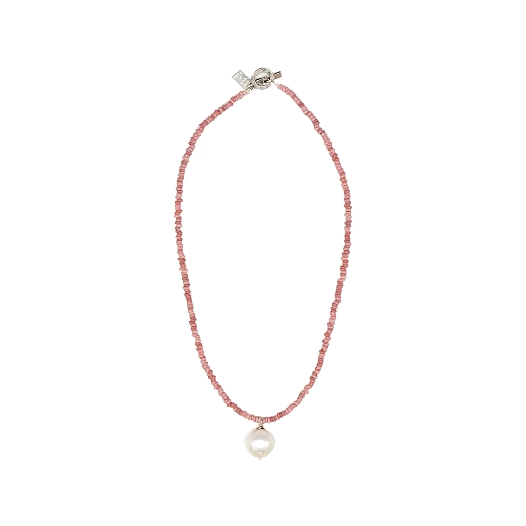 501-02-S | EDISON PEARL DROP ON ROSE HESHI BEADS