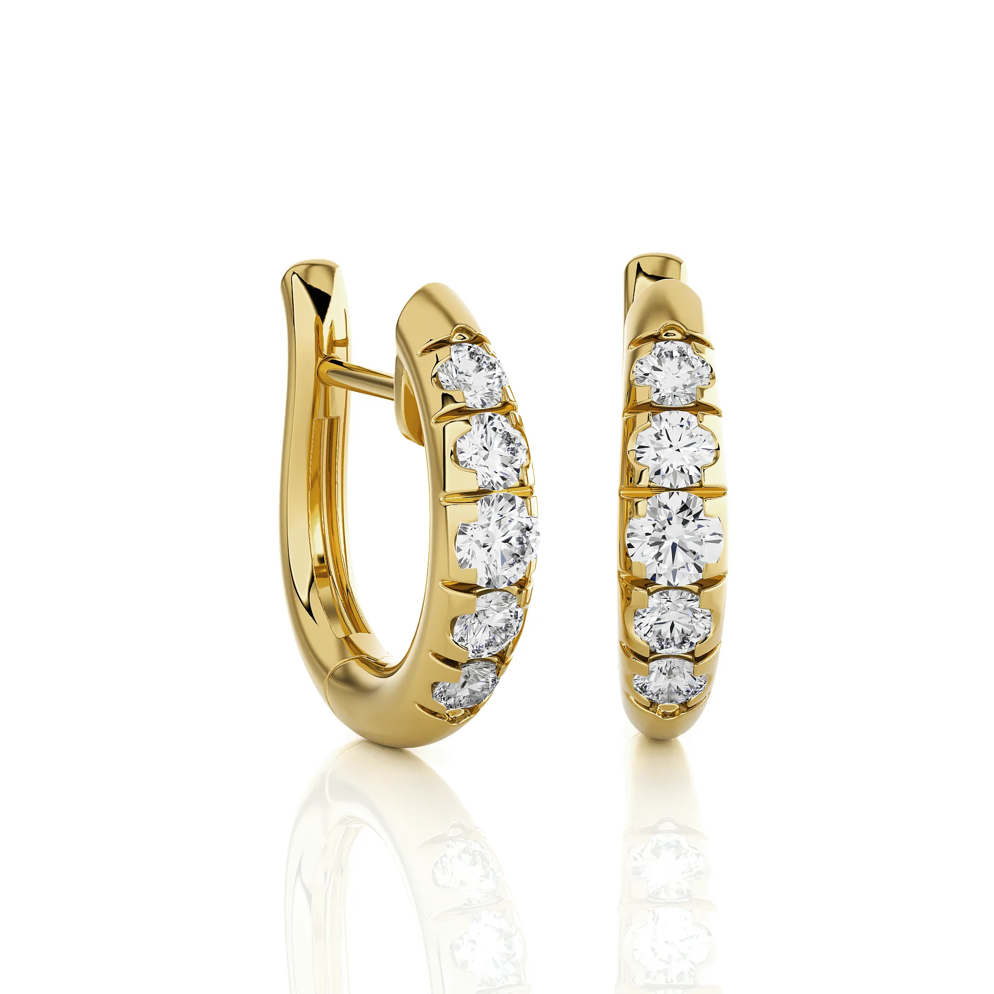 7/8 ctw Round Lab Grown Diamond Hoop Earrings