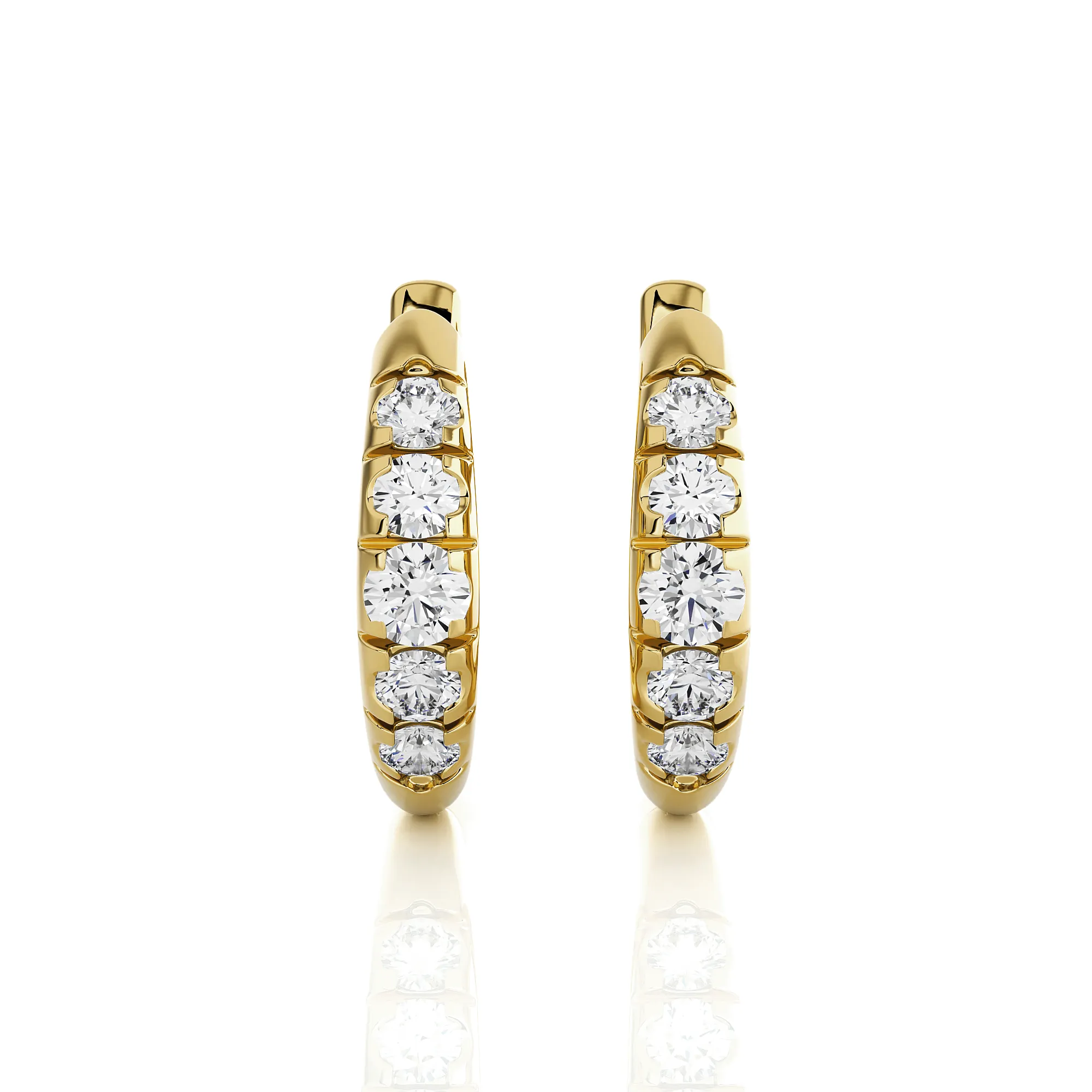 7/8 ctw Round Lab Grown Diamond Hoop Earrings