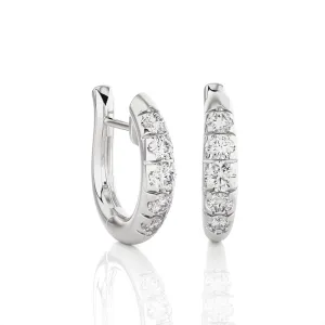 7/8 ctw Round Lab Grown Diamond Hoop Earrings