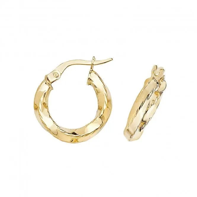 9ct Gold 10mm Hoop Earrings ER374