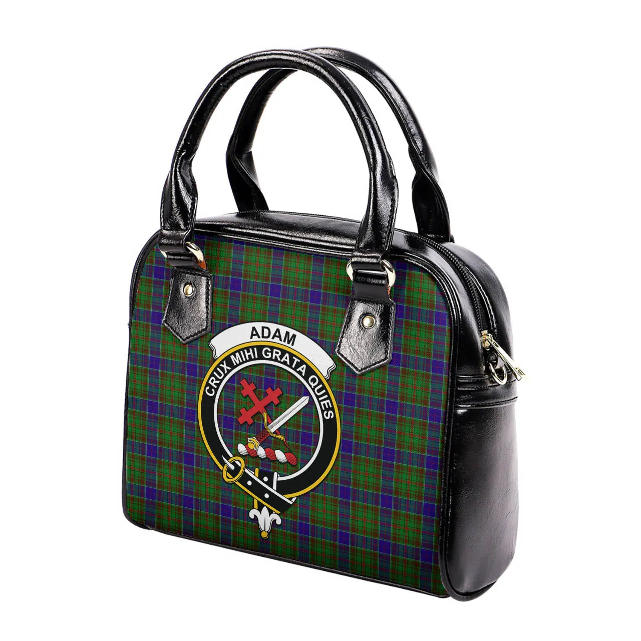 Adam Tartan Shoulder Handbags with Family Crest