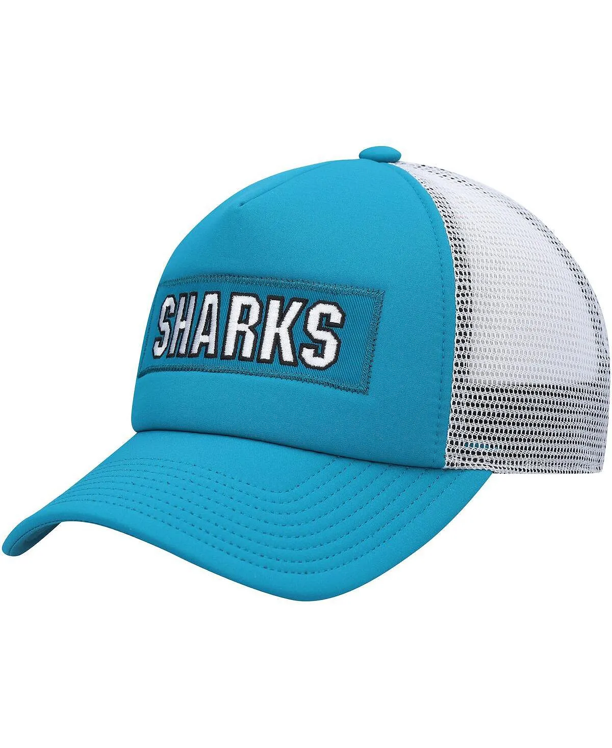 adidas Men's San Jose Sharks Team Plate Trucker Snapback Cap