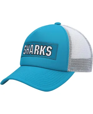 adidas Men's San Jose Sharks Team Plate Trucker Snapback Cap