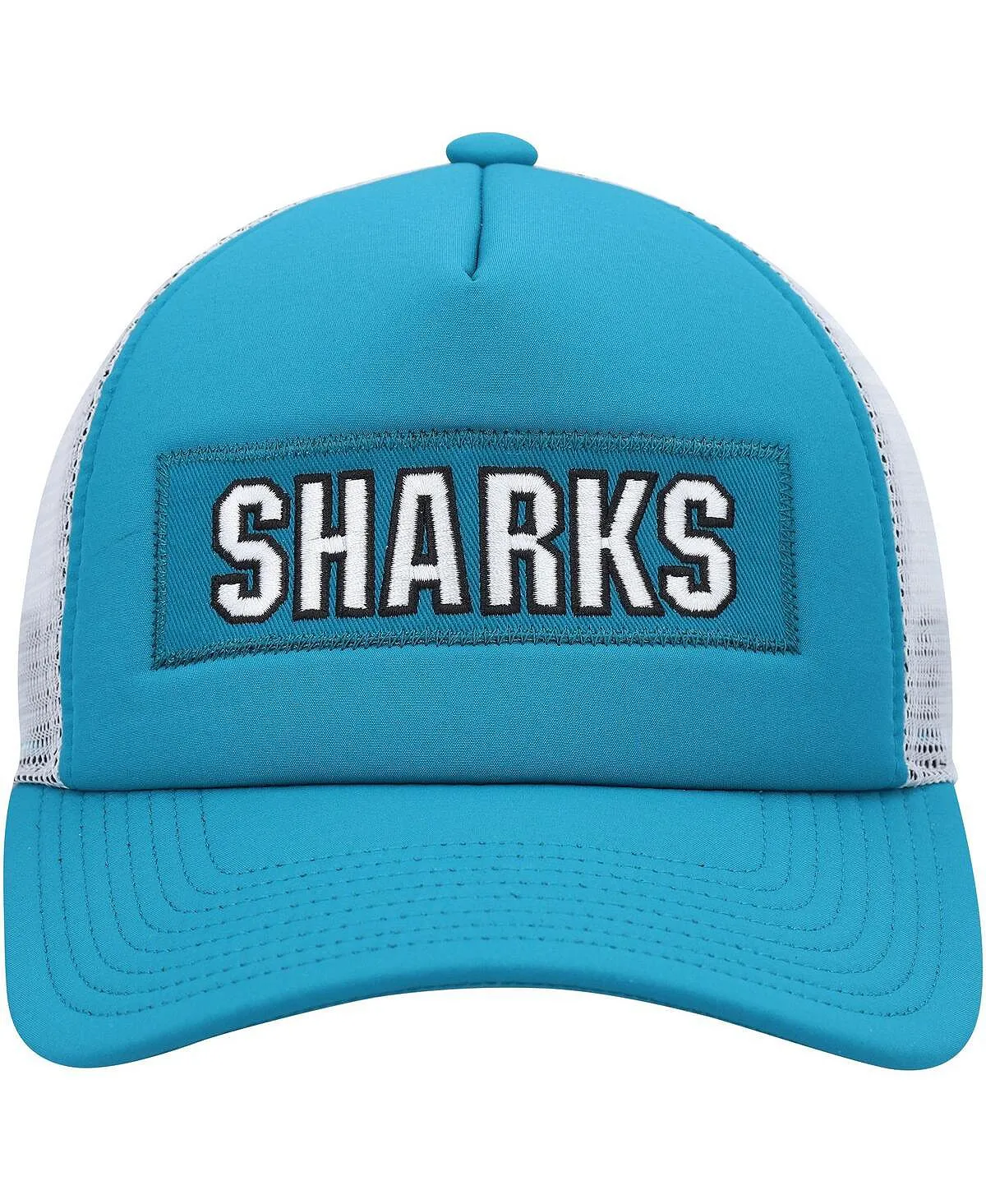 adidas Men's San Jose Sharks Team Plate Trucker Snapback Cap