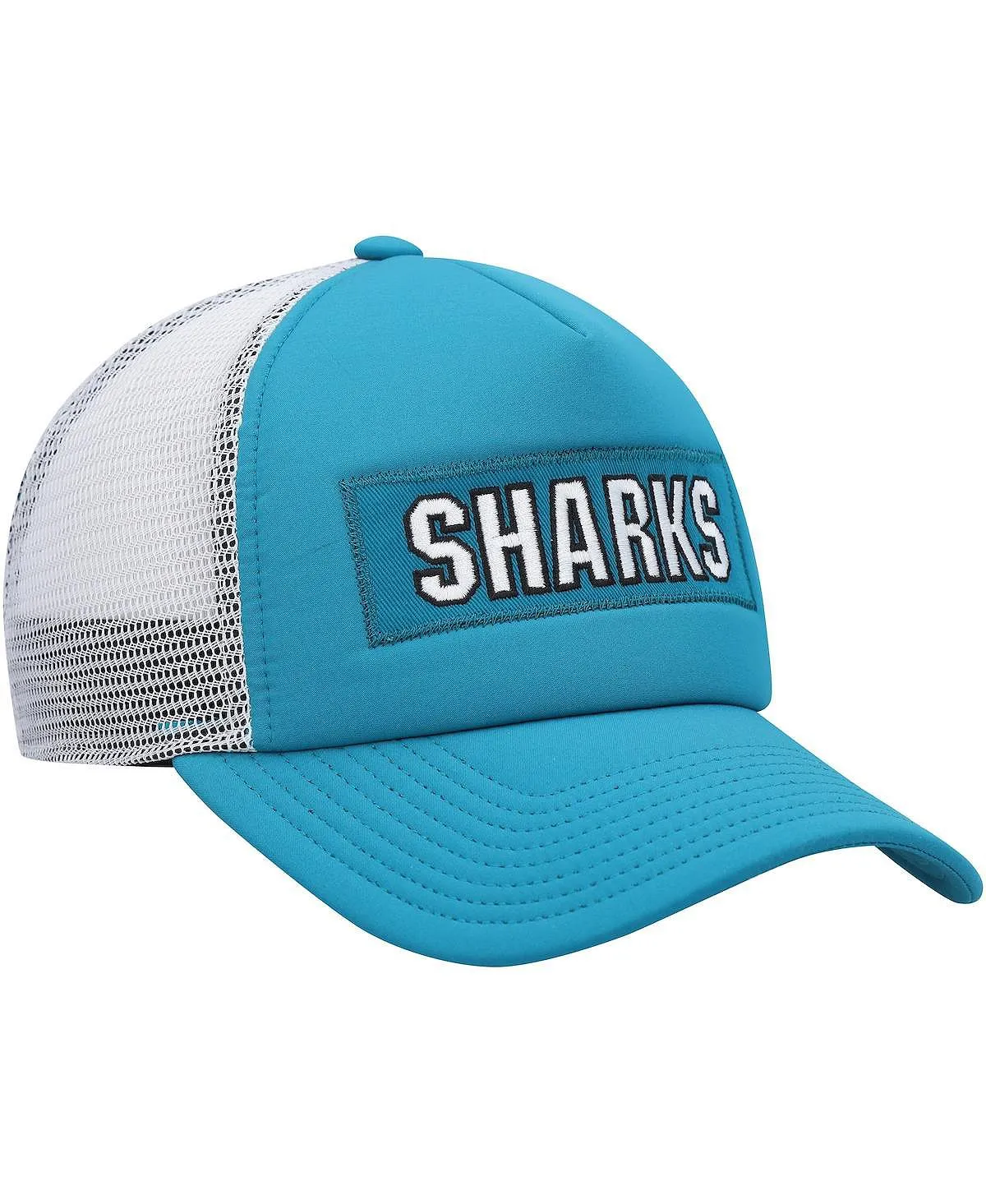 adidas Men's San Jose Sharks Team Plate Trucker Snapback Cap