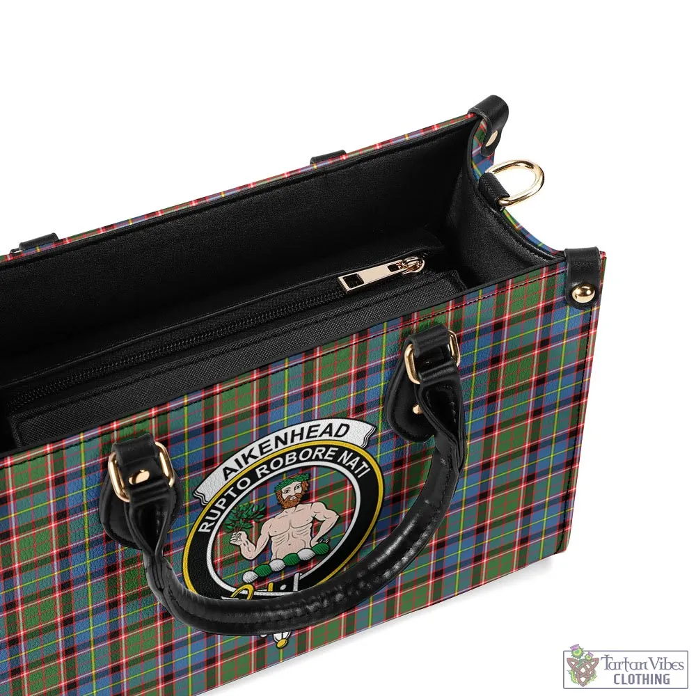 Aikenhead Tartan Luxury Leather Handbags with Family Crest