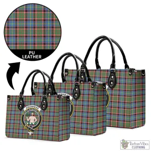 Aikenhead Tartan Luxury Leather Handbags with Family Crest