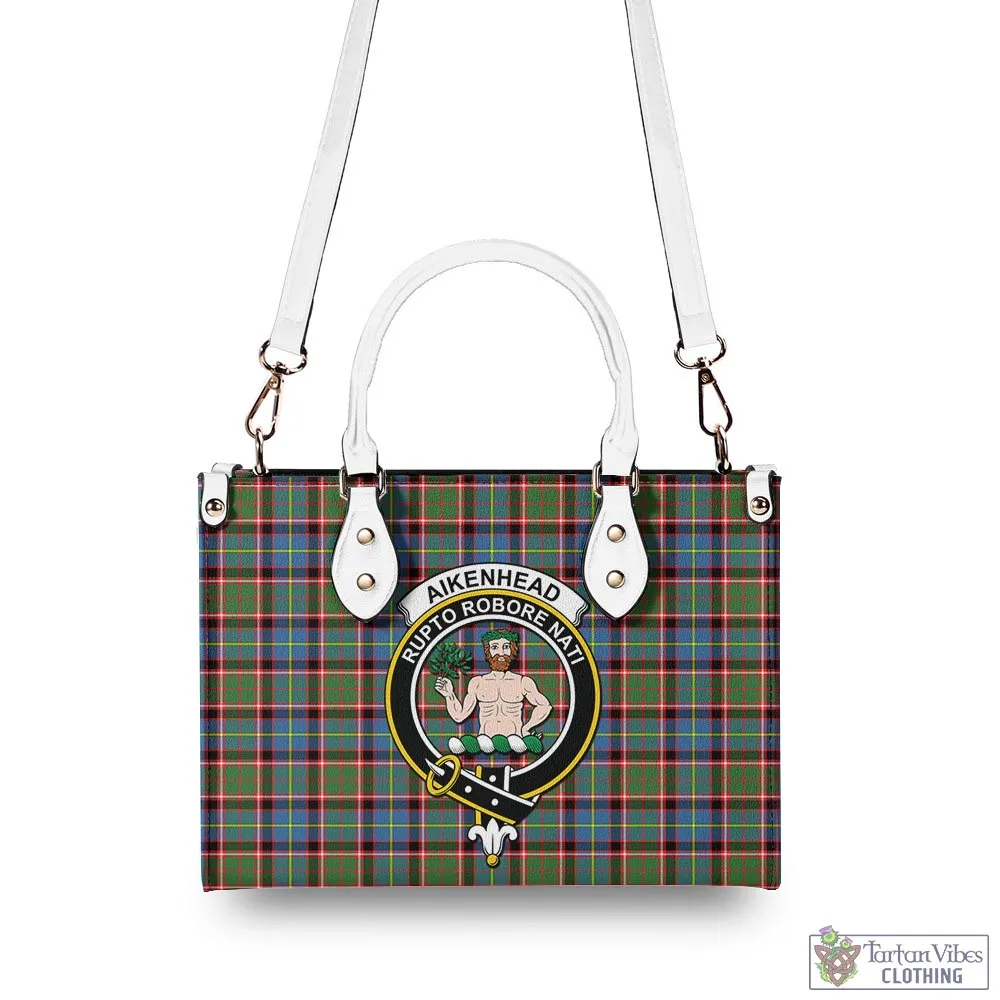 Aikenhead Tartan Luxury Leather Handbags with Family Crest