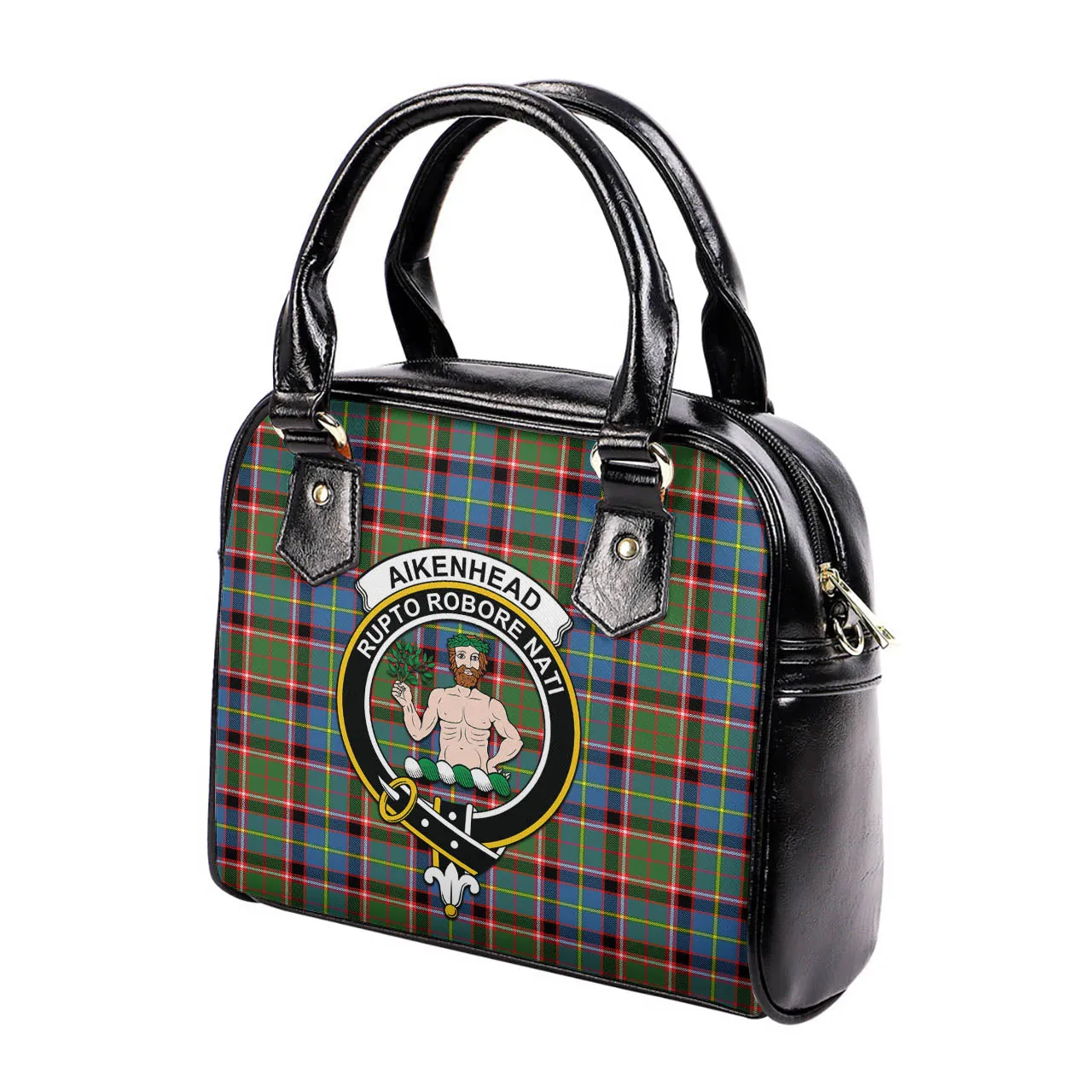 Aikenhead Tartan Shoulder Handbags with Family Crest