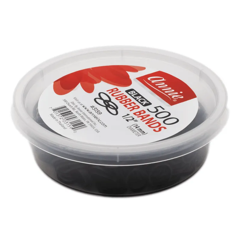 Annie Rubber Bands 500Ct Black