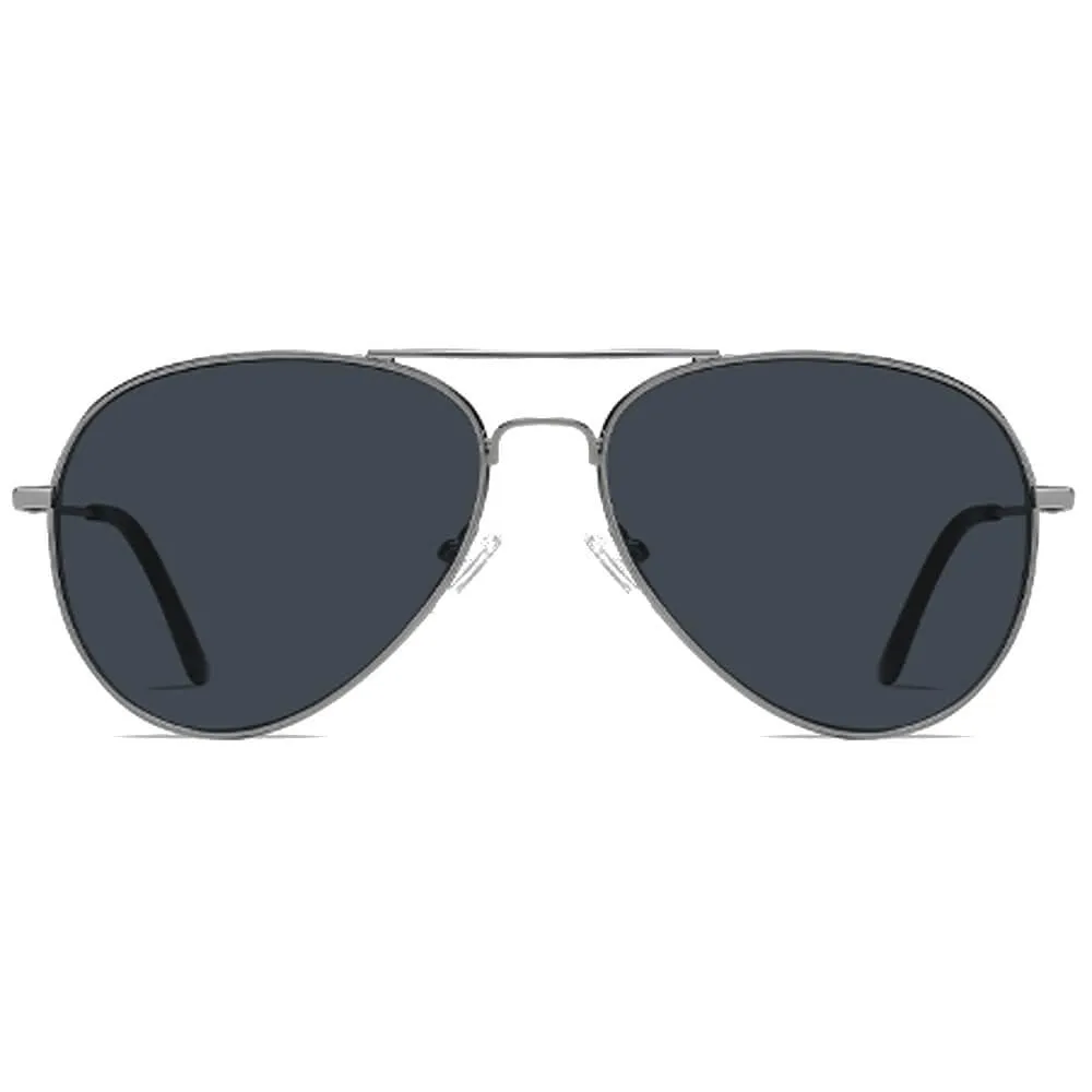 Aviator Reverse Sunglasses Classic Pilot Metal Frame Polarized 100% UV Protection Inverted Concave Lenses Unisex 57 Eyesize Shades