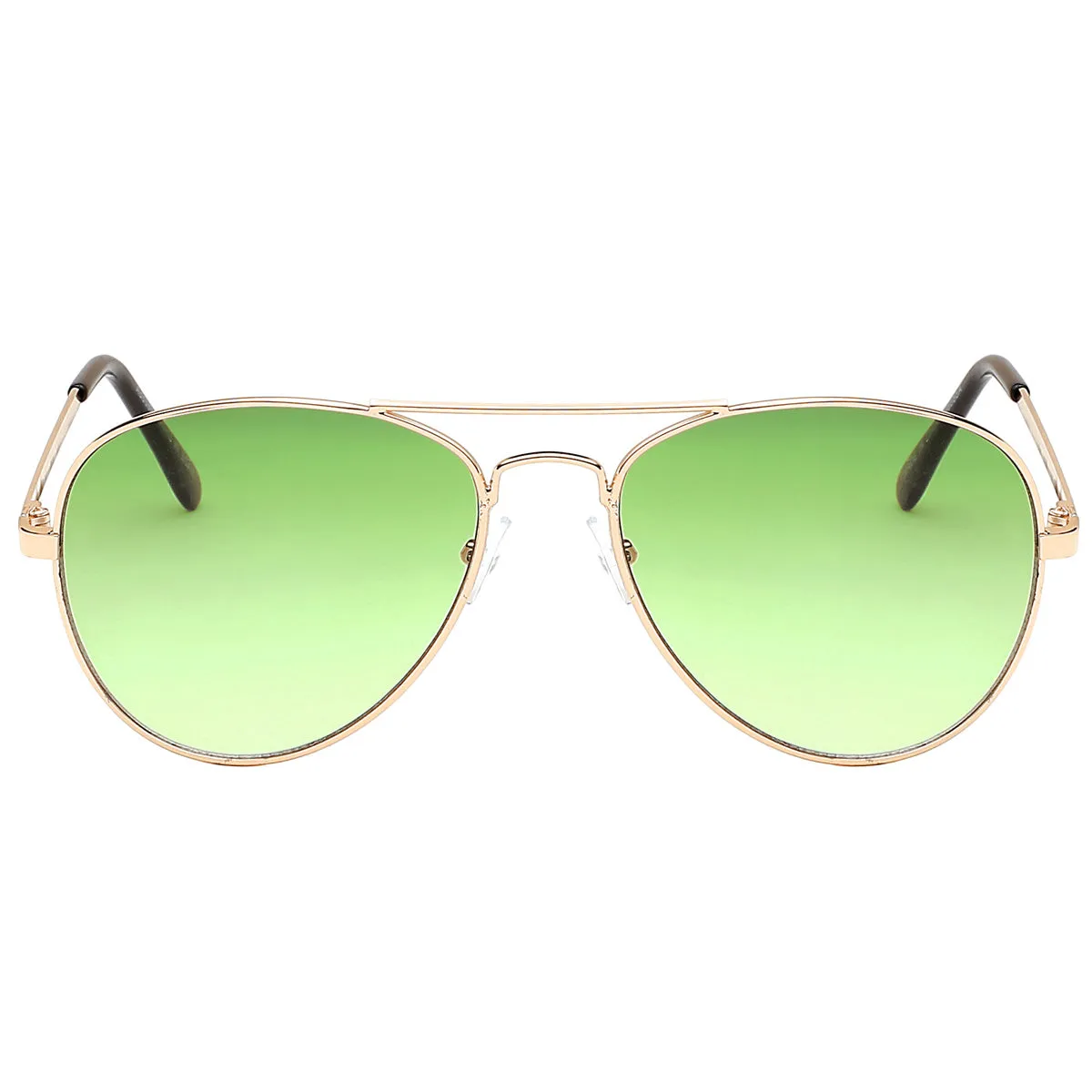 Aviator Sunglasses Classic - Non-Polarized - Gold Frame - Lime