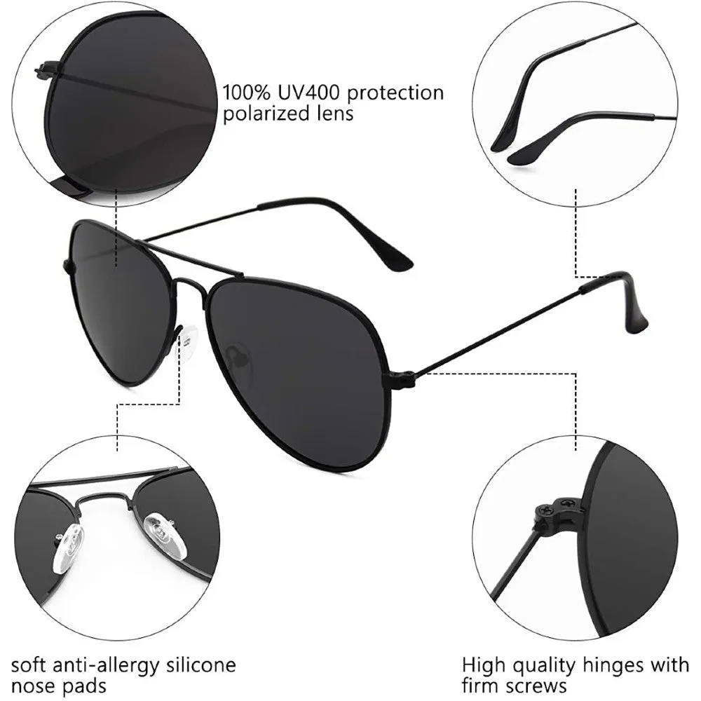 Aviator Sunglasses for Women and Men | Teddith AU | Polarized Lenses UV Protection | Aluminium Frame