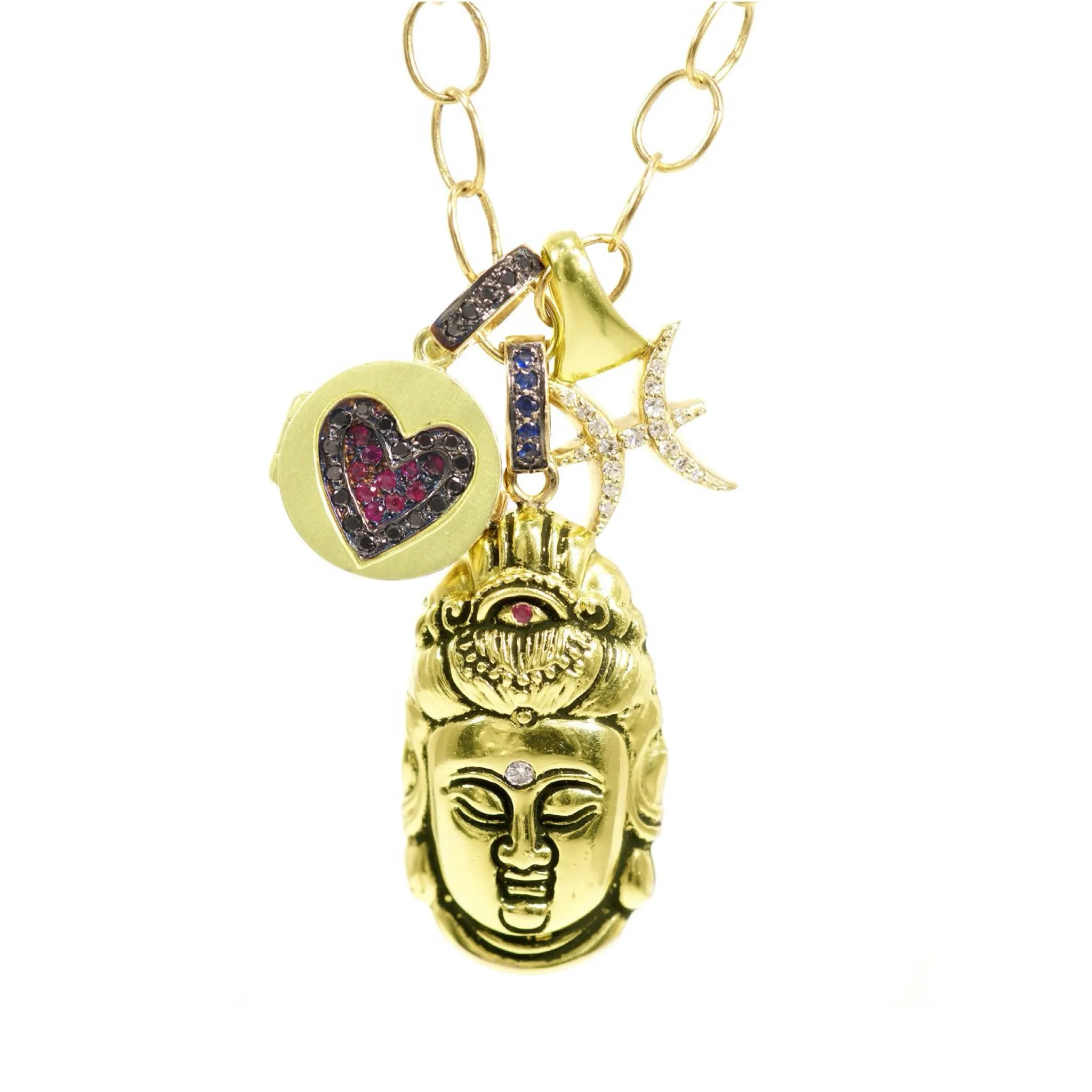 Award-Winning 'Buddha of Compassion' Charm 18kt Green Gold