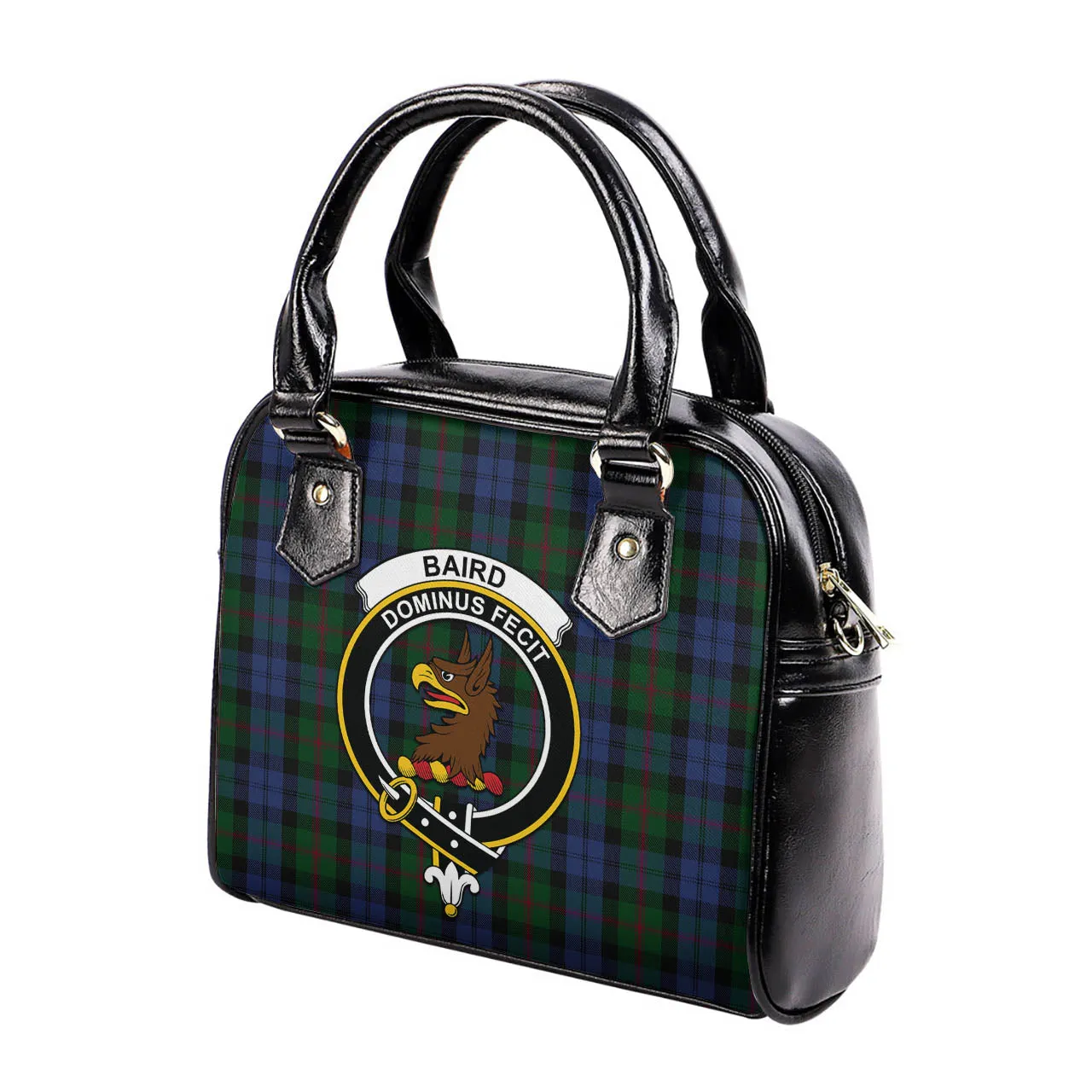 Baird Tartan Shoulder Handbags with Family Crest