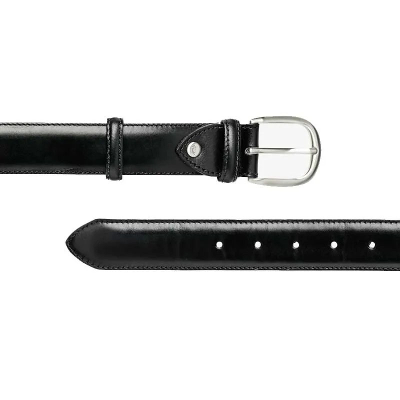 BARKER Belt - Mens Leather Plain - Black Calf