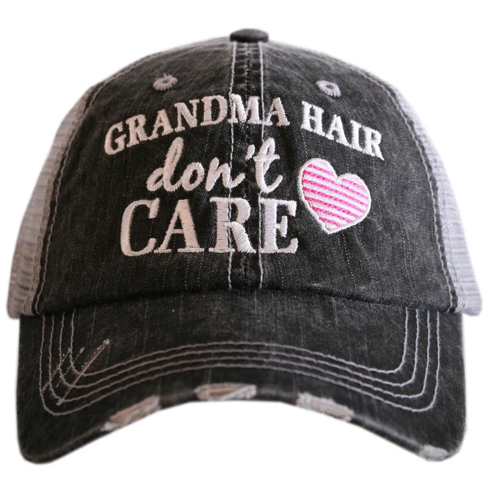 Baseball hats Grandma Mimi Nana Gigi Mom Embroidered gray distressed trucker caps Personalize with letters numbers and bling