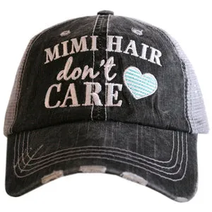 Baseball hats Grandma Mimi Nana Gigi Mom Embroidered gray distressed trucker caps Personalize with letters numbers and bling