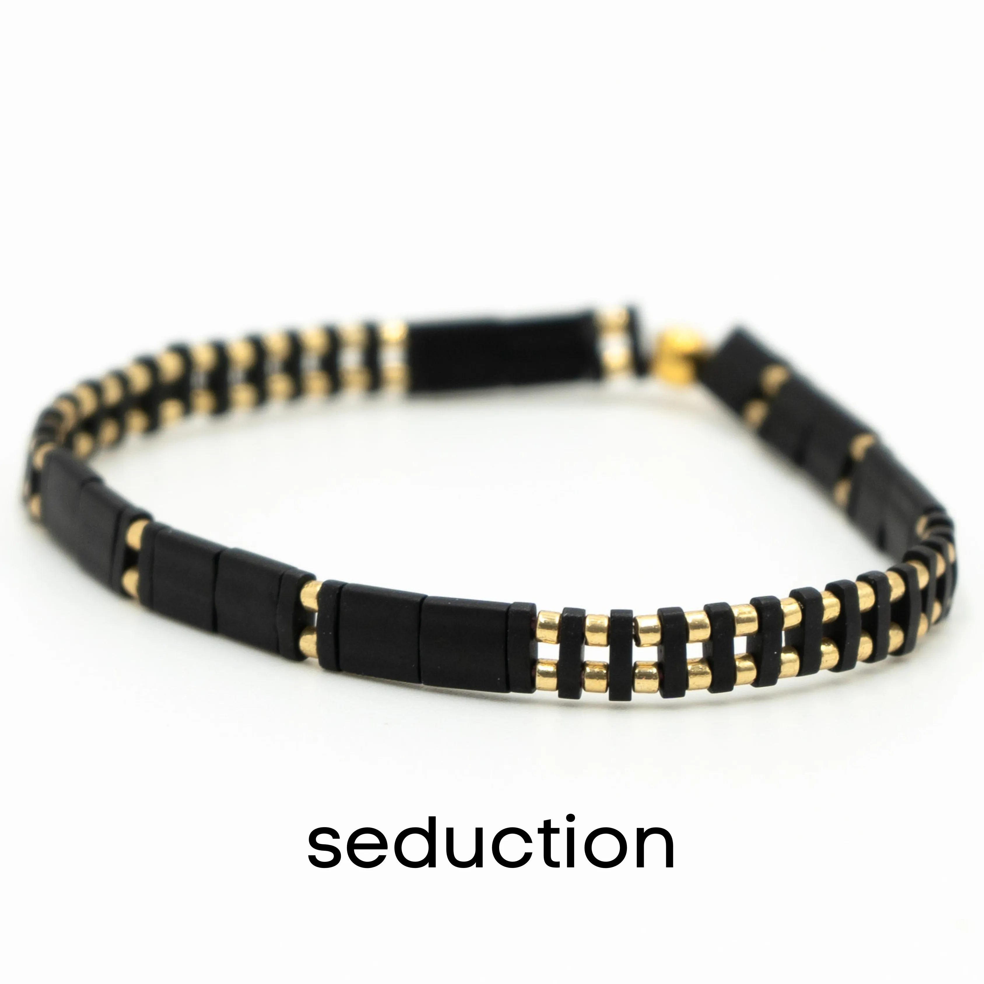 BLACK & GOLD - Tila Bead Bracelets