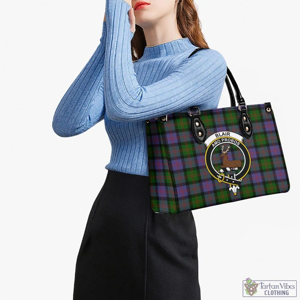 Blair Modern Tartan Luxury Leather Handbags with Family Crest