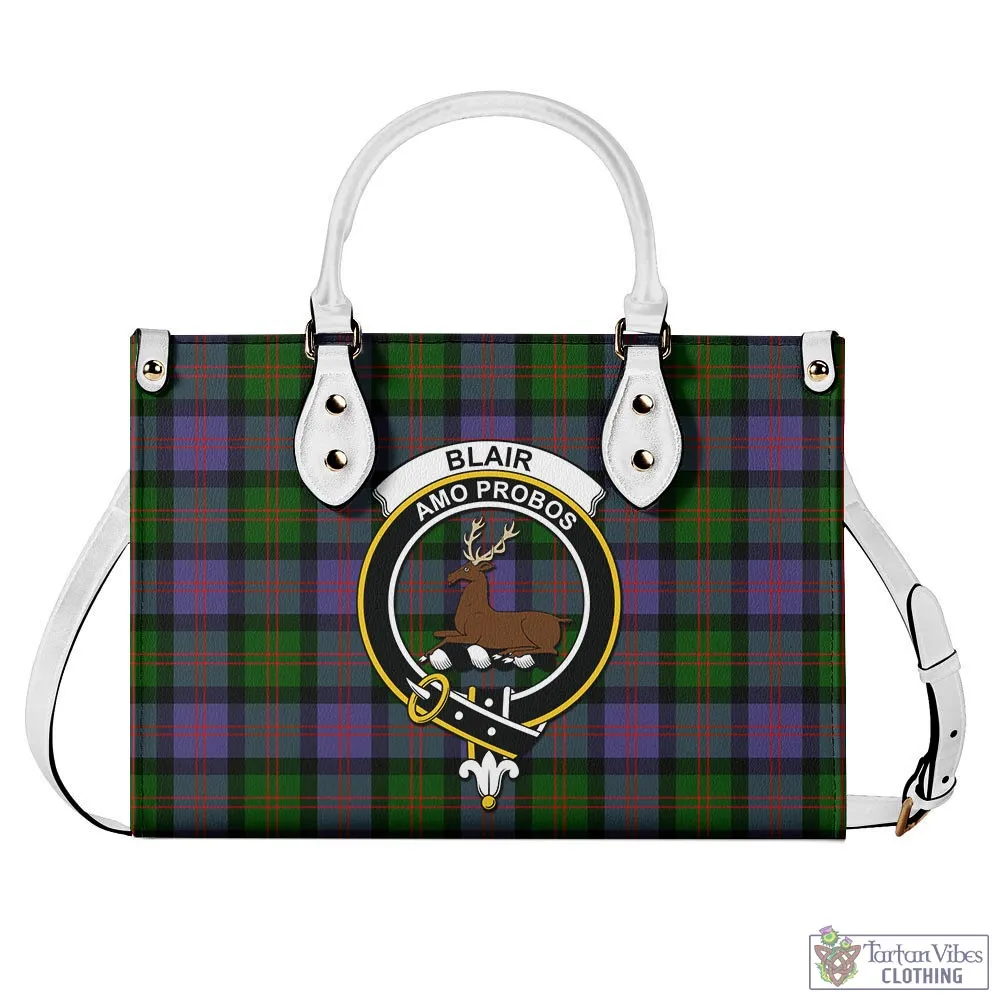 Blair Modern Tartan Luxury Leather Handbags with Family Crest