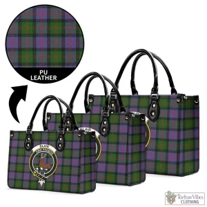 Blair Modern Tartan Luxury Leather Handbags with Family Crest