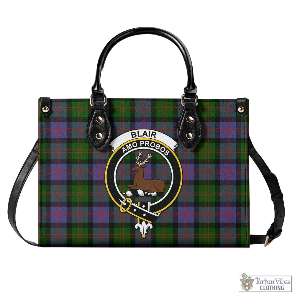 Blair Modern Tartan Luxury Leather Handbags with Family Crest