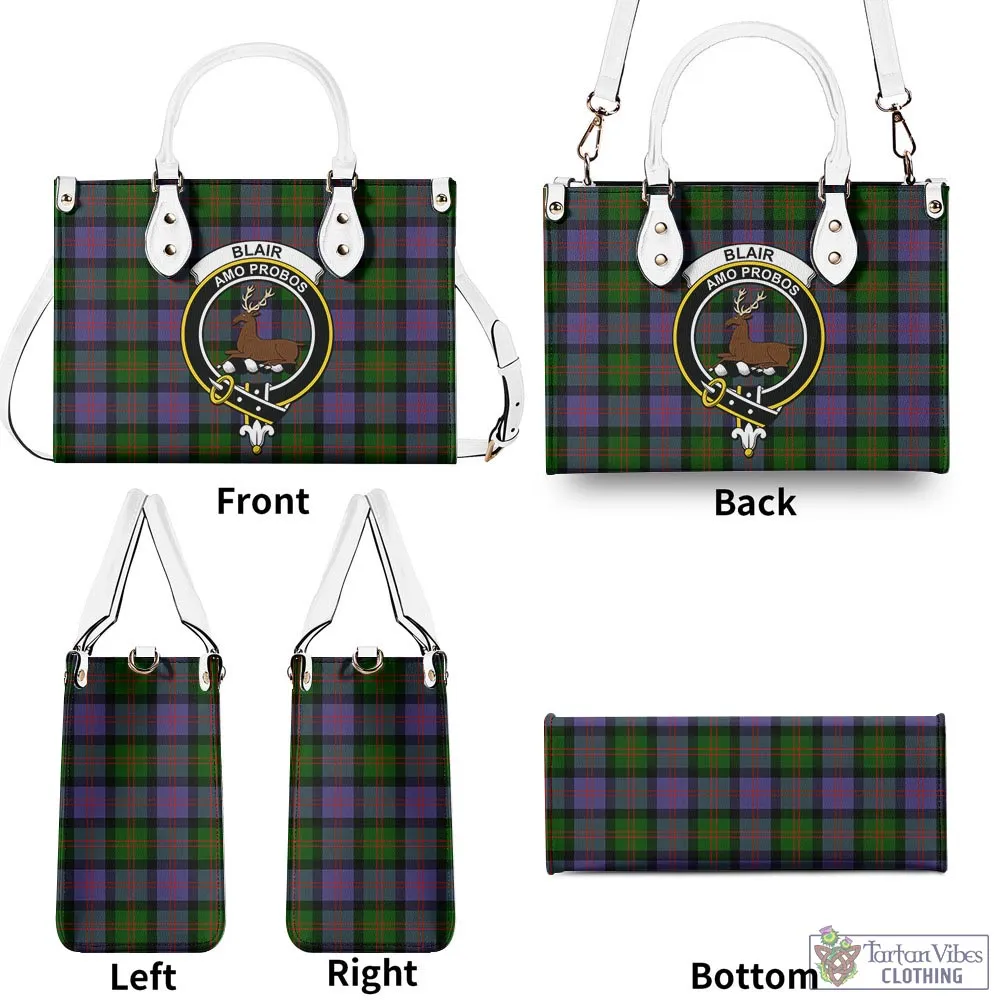 Blair Modern Tartan Luxury Leather Handbags with Family Crest