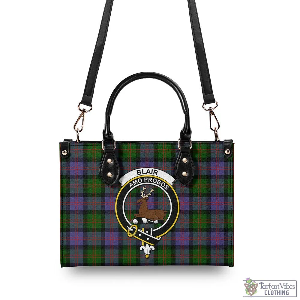 Blair Modern Tartan Luxury Leather Handbags with Family Crest