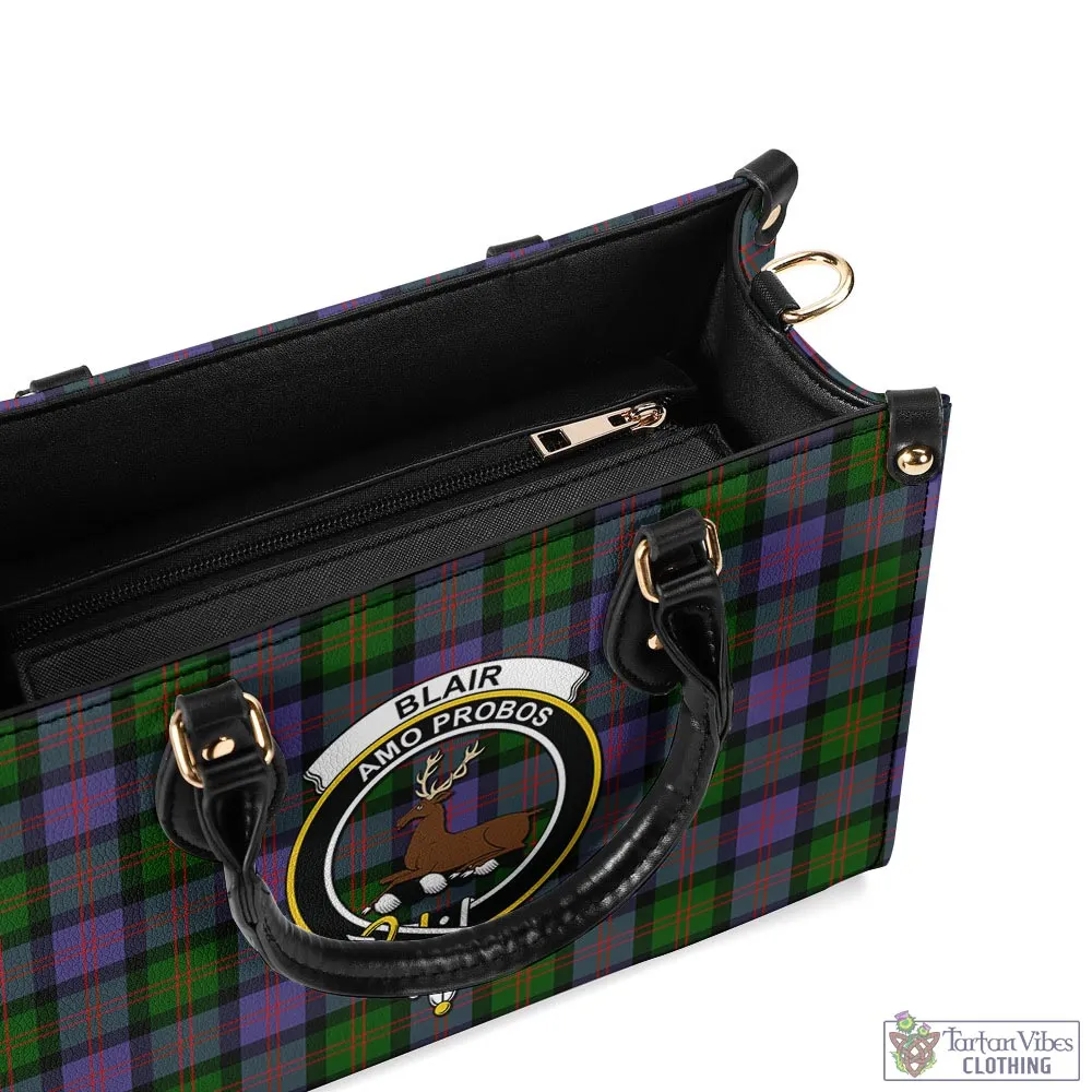 Blair Modern Tartan Luxury Leather Handbags with Family Crest