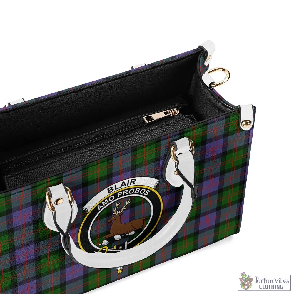 Blair Modern Tartan Luxury Leather Handbags with Family Crest