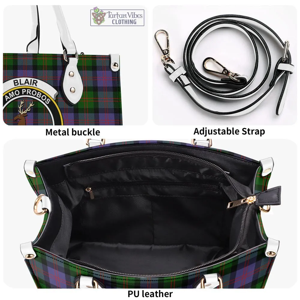 Blair Modern Tartan Luxury Leather Handbags with Family Crest