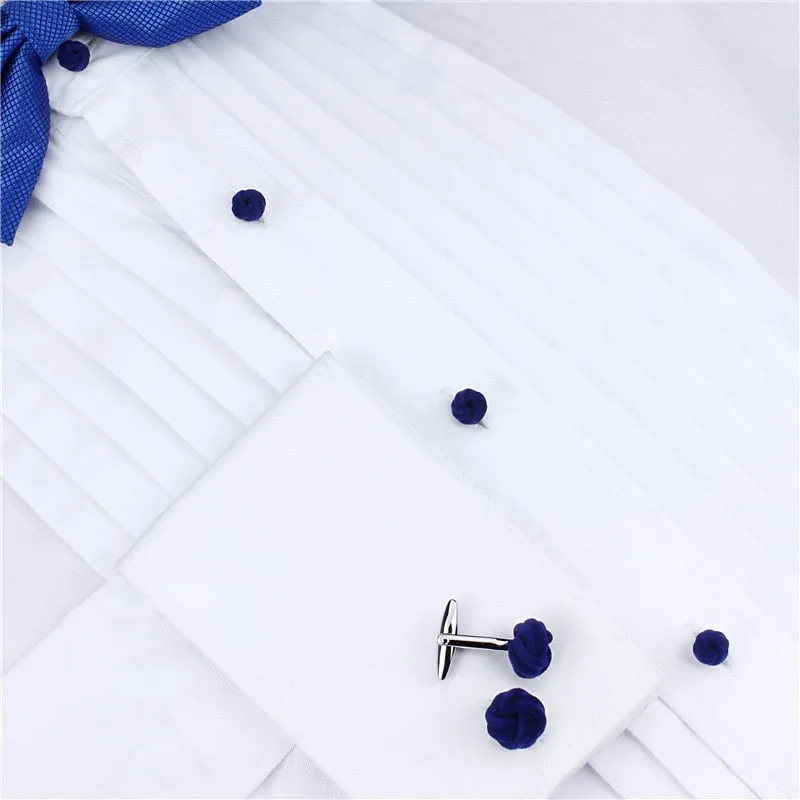 Blue&Purple Silk Knot Cufflink set