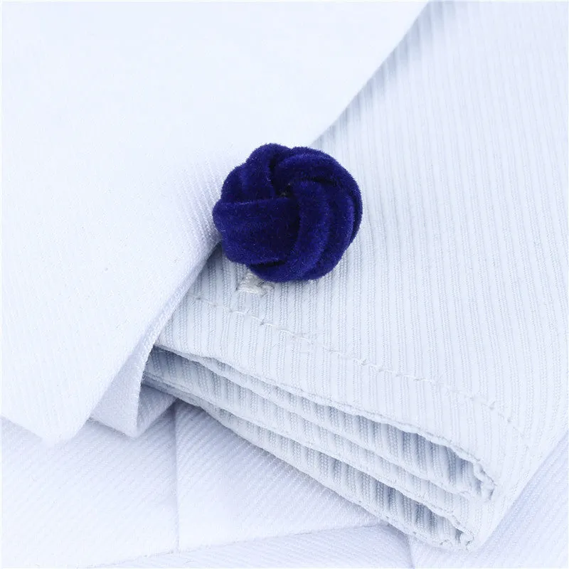 Blue&Purple Silk Knot Cufflink set