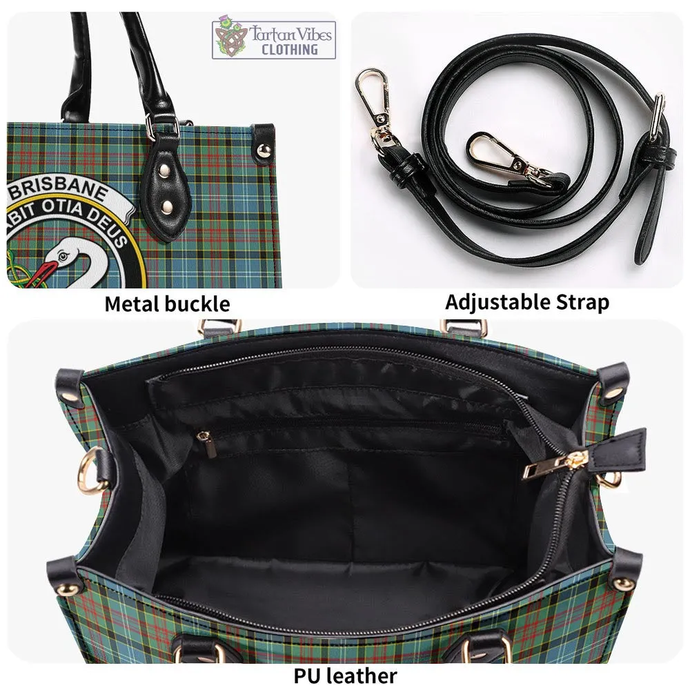 Brisbane Tartan Luxury Leather Handbags with Family Crest