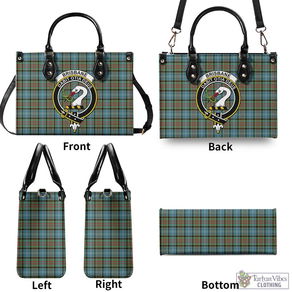 Brisbane Tartan Luxury Leather Handbags with Family Crest