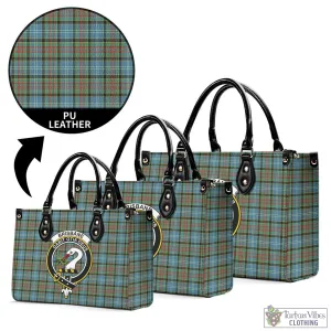 Brisbane Tartan Luxury Leather Handbags with Family Crest