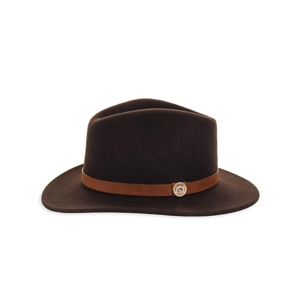 Brown Fedora with Pheasant and Peacock Sword Pin