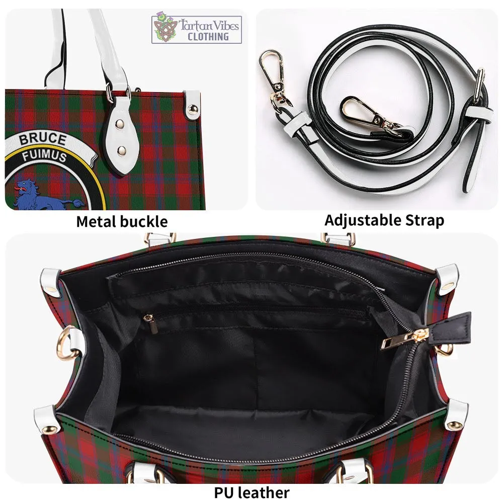 Bruce Old Tartan Luxury Leather Handbags with Family Crest