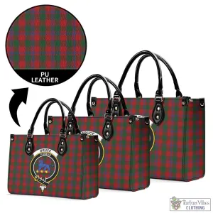 Bruce Old Tartan Luxury Leather Handbags with Family Crest