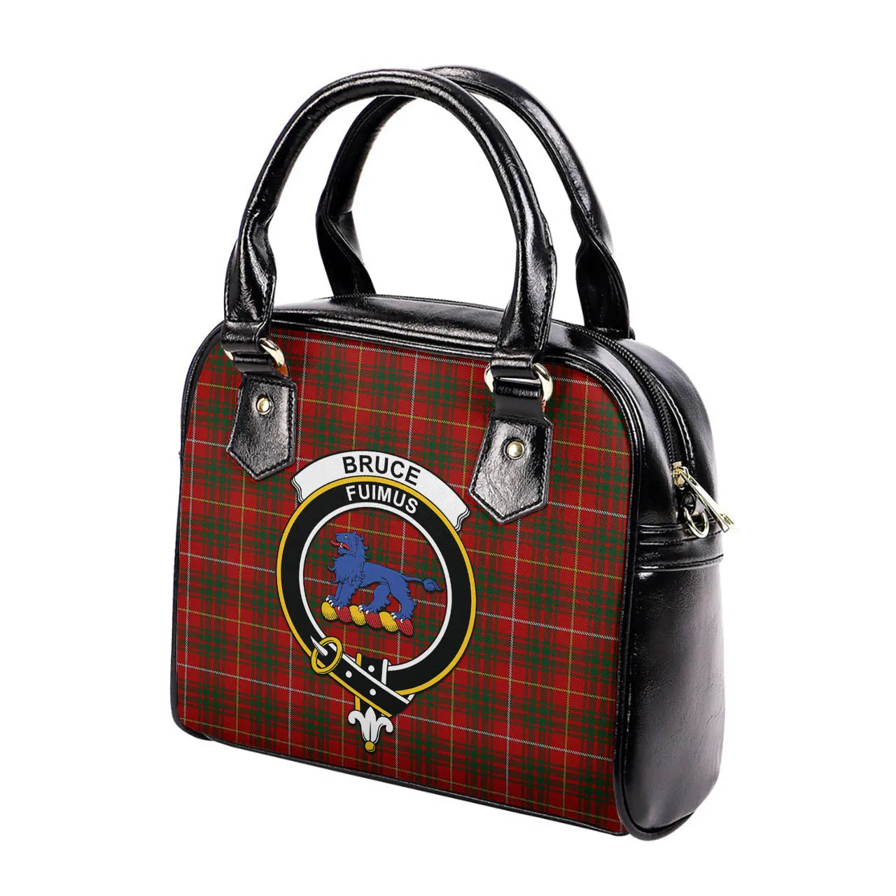 Bruce Tartan Shoulder Handbags with Family Crest