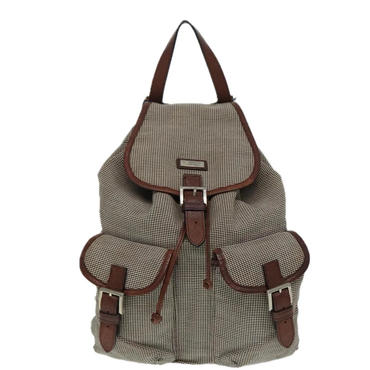 BURBERRYSs Backpack Canvas Brown Silver  bs17110