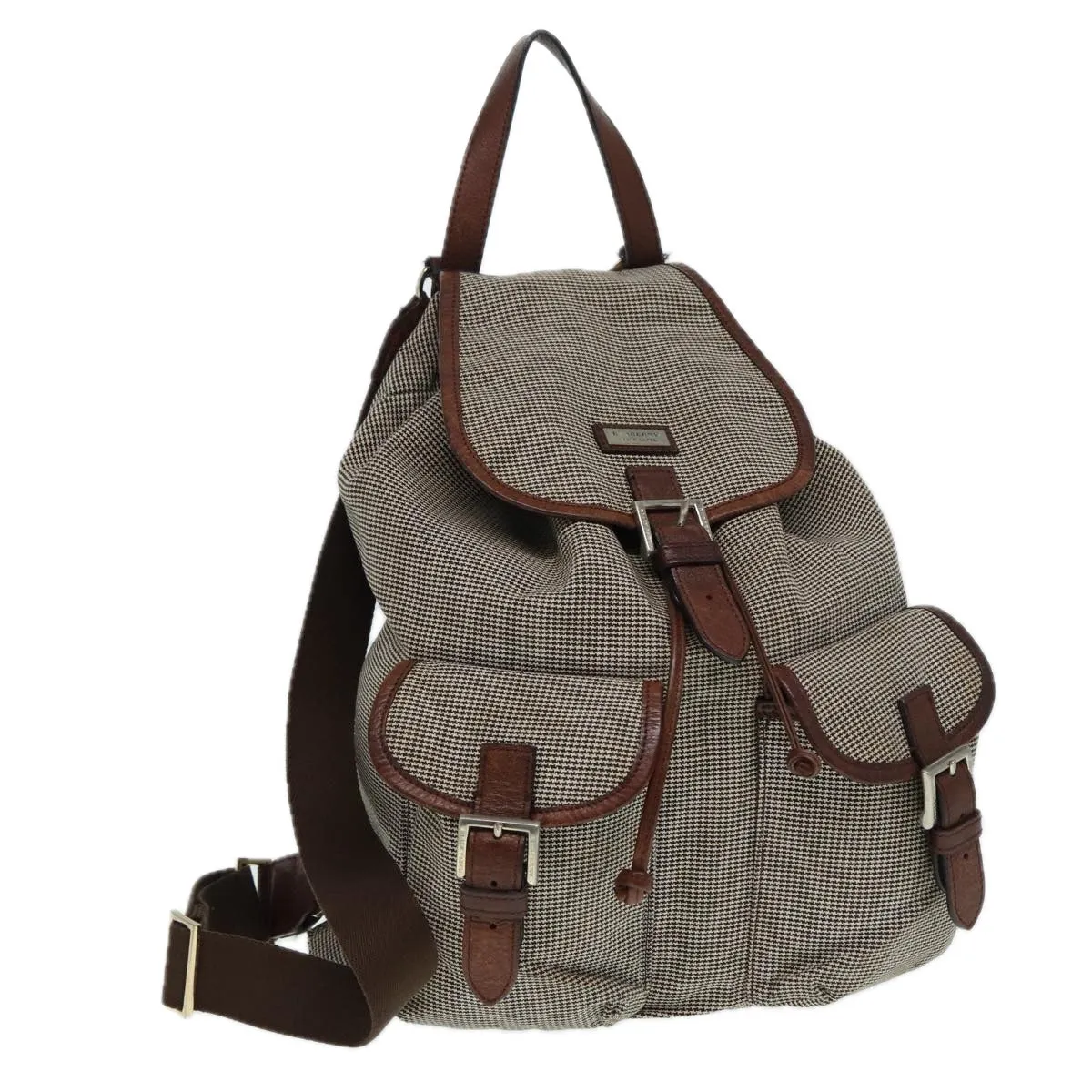 BURBERRYSs Backpack Canvas Brown Silver  bs17110