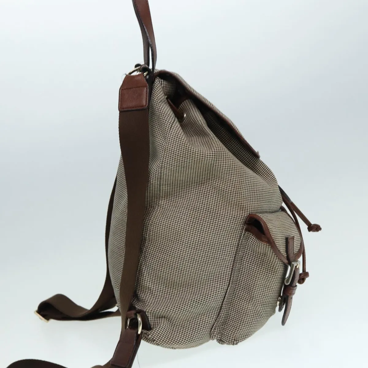 BURBERRYSs Backpack Canvas Brown Silver  bs17110