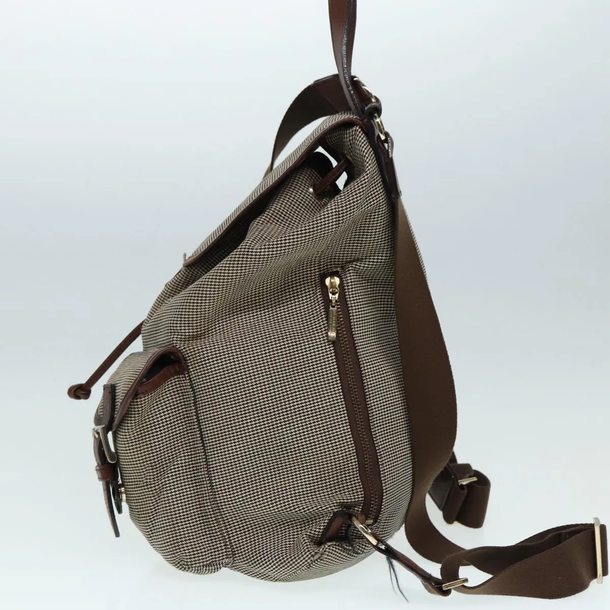 BURBERRYSs Backpack Canvas Brown Silver  bs17110