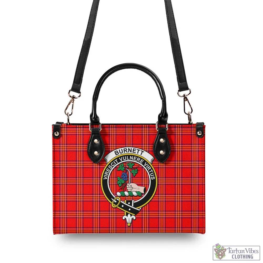 Burnett Modern Tartan Luxury Leather Handbags with Family Crest